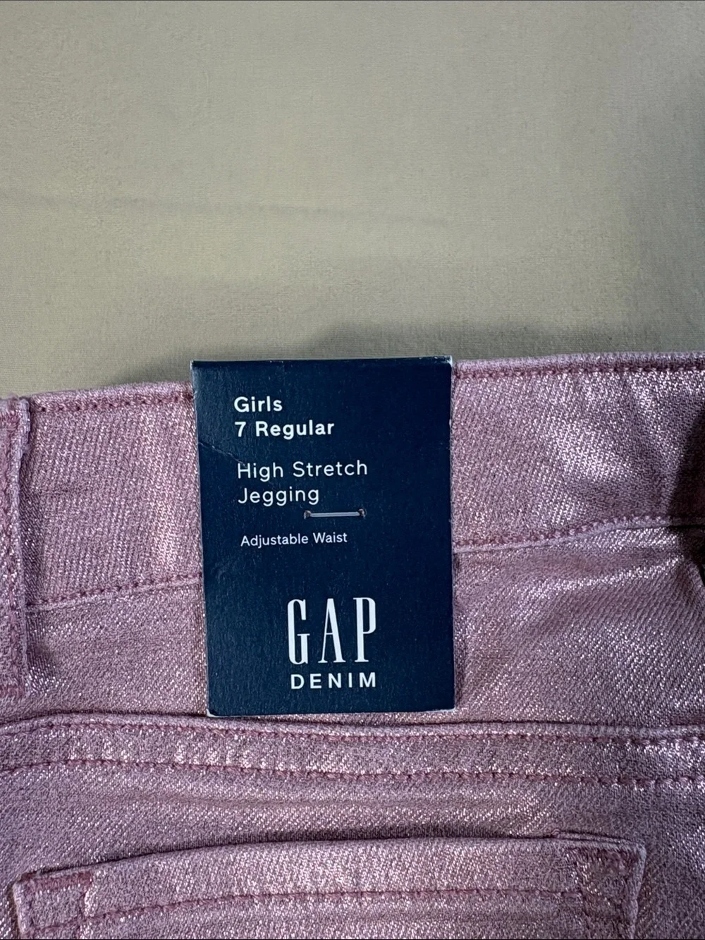 Gap Kids Girls Pink Metallic Coated High Stretch Jegging Size 7 Regular NWT